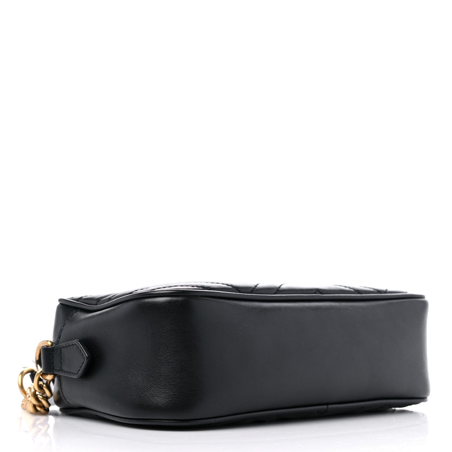 Gucci Calfskin Matelasse Small GG Marmont Chain Shoulder Bag Black 4 of 10