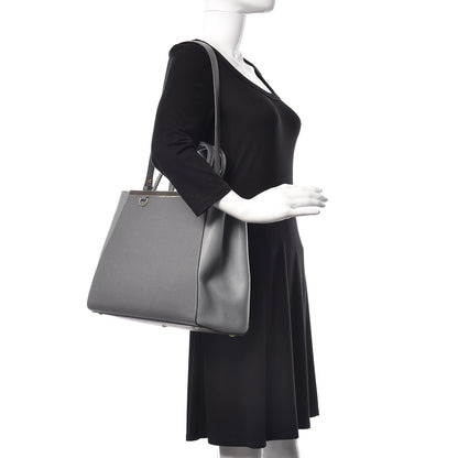 Fendi Vitello Elite Flamingo Regular 2Jours Tote Grigio Grigio Chiaro 2 of 11