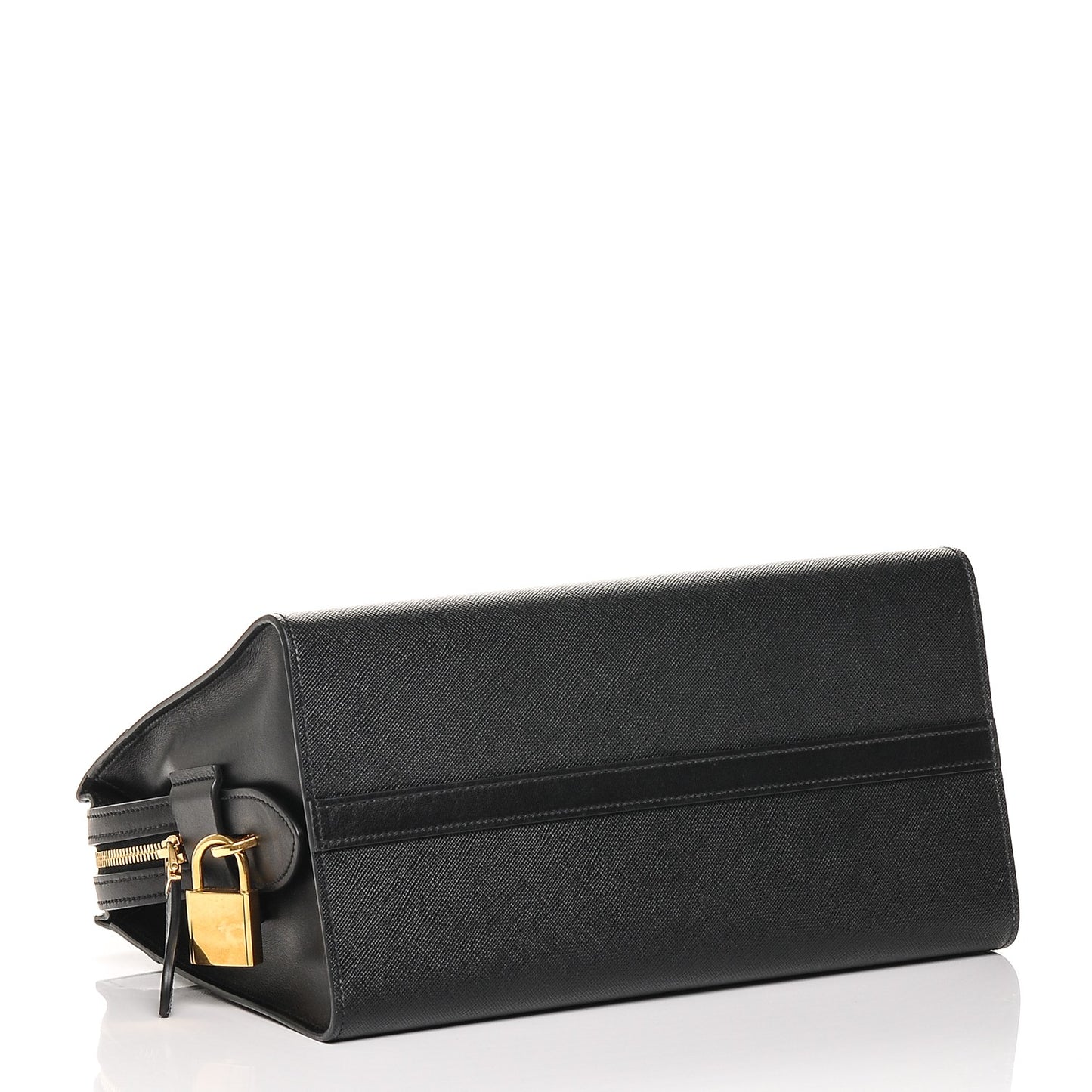 Saffiano City Calfskin Medium Esplanade Tote Black