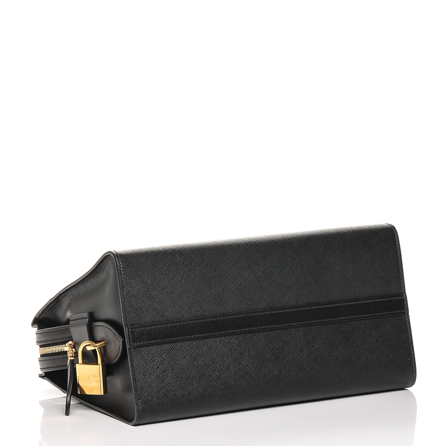 Prada Saffiano City Calfskin Medium Esplanade Tote Black 3 of 7