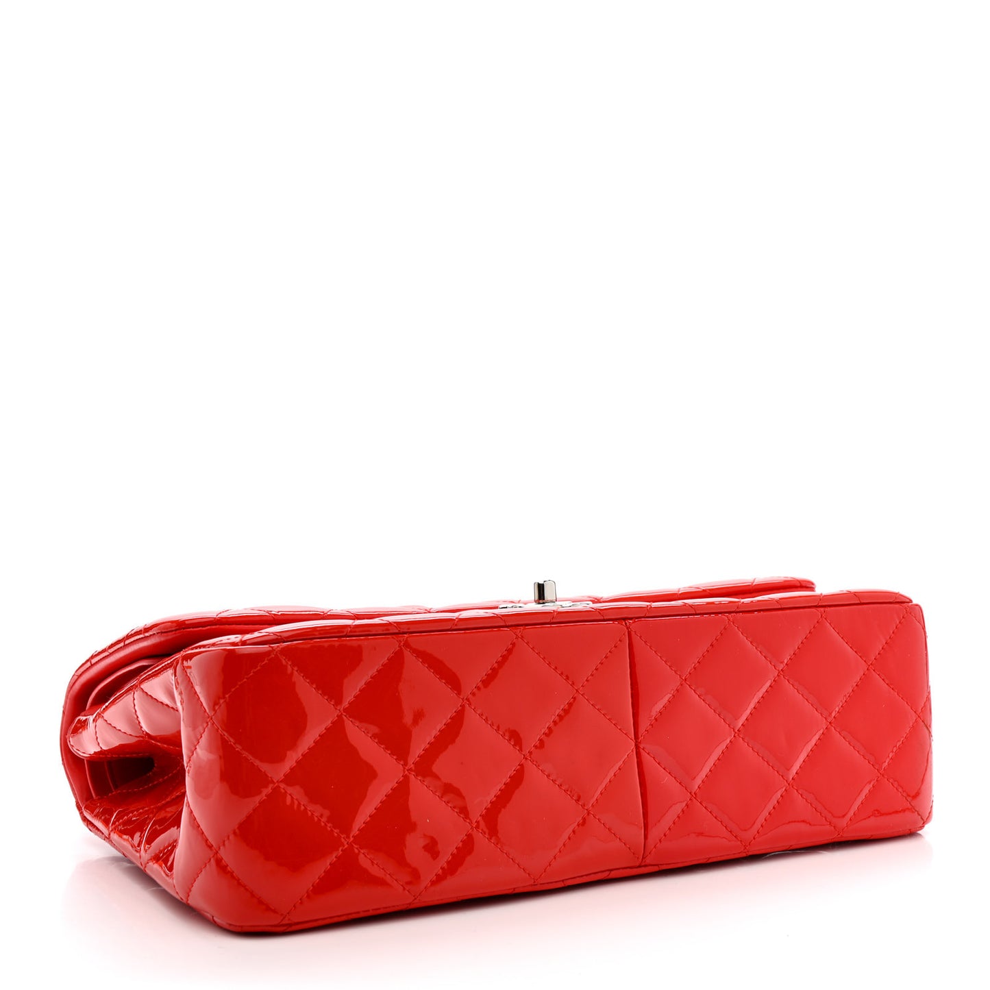 Patent Quilted Jumbo Double Flap Red