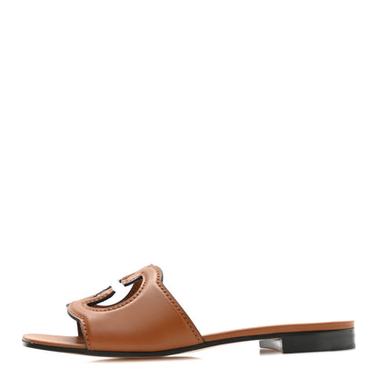 Gucci Cosmos Softy Calfskin Interlocking G Cut Out Slide Sandals 36.5 Cuir 1 of 8