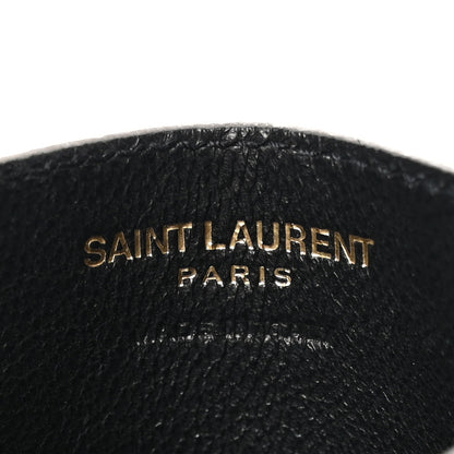 Saint Laurent Grain De Poudre Matelasse Chevron Monogram Credit Card Case Earth 6 of 8