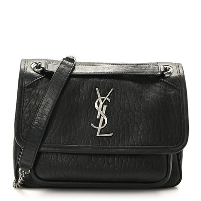 Saint Laurent Grained Lambskin Monogram Baby Niki Chain Satchel Black 1 of 11