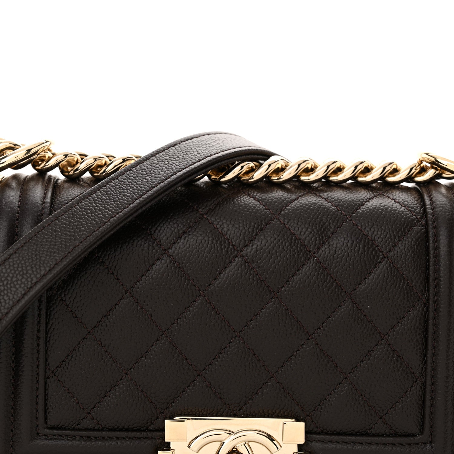 Chanel Caviar Quilted Small Boy Flap Dark Brown 8 of 10