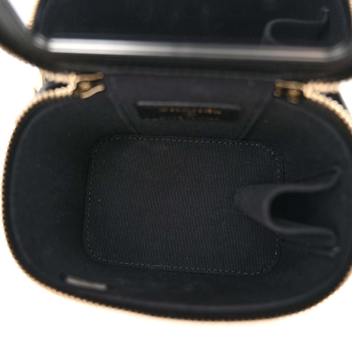 Chanel Lambskin Quilted Mini Vanity Case With Pearl Chain Black 5 of 11