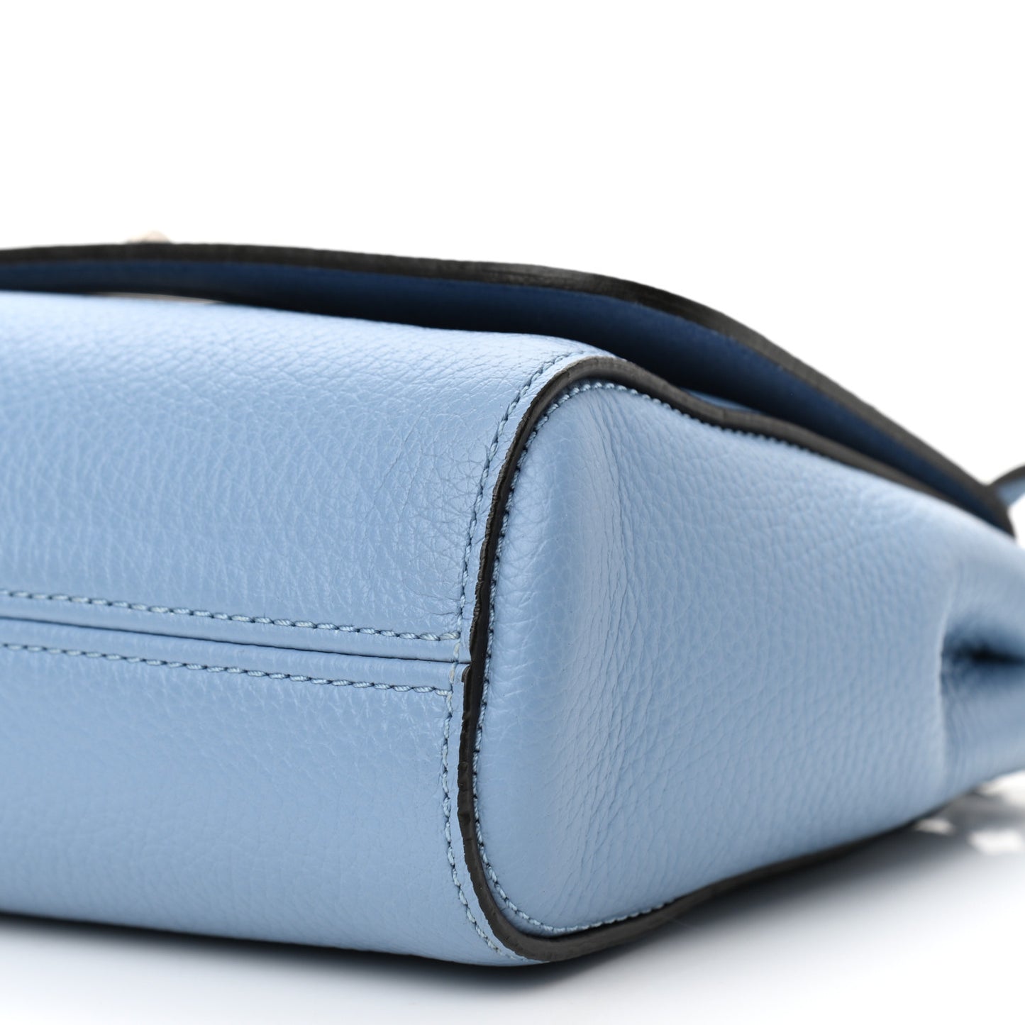 Small Classic Grain Calfskin Small Lily Flap Pale Slate