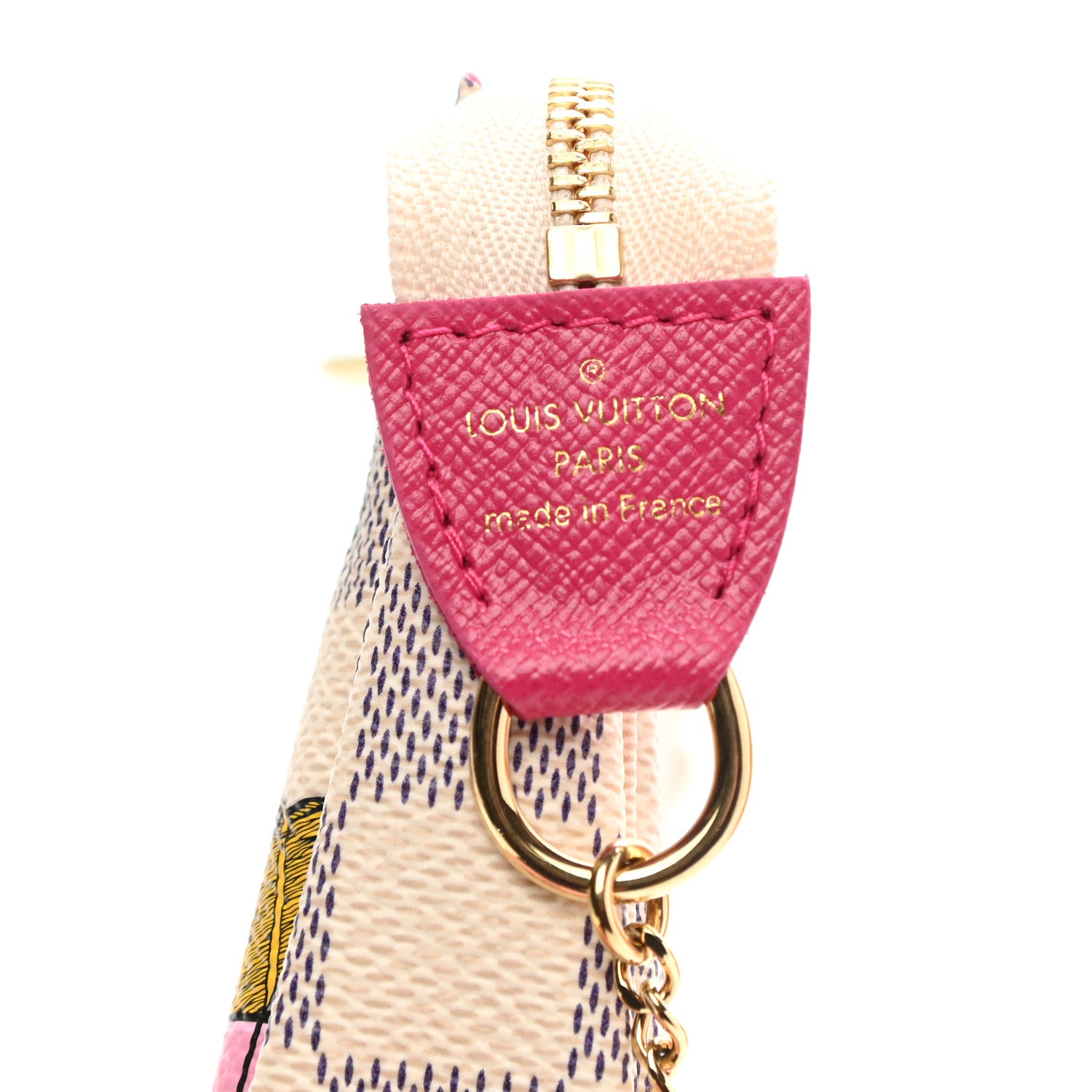 Louis Vuitton Damier Azur 2021 Christmas Animation Hollywood Mini Pochette Accessories Fuchsia 6 of 8