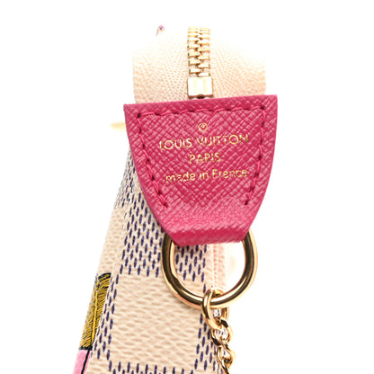 Louis Vuitton Damier Azur 2021 Christmas Animation Hollywood Mini Pochette Accessories Fuchsia 6 of 8