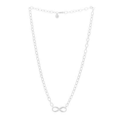 Tiffany Sterling Silver Narrow Infinity Link Necklace 3 of 5