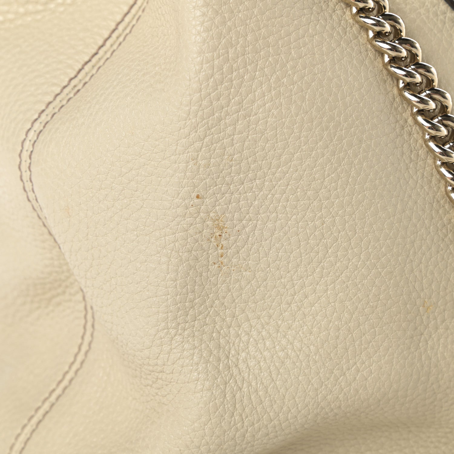 Gucci Pebbled Calfskin Medium Soho Chain Shoulder Bag Off White 19 of 19