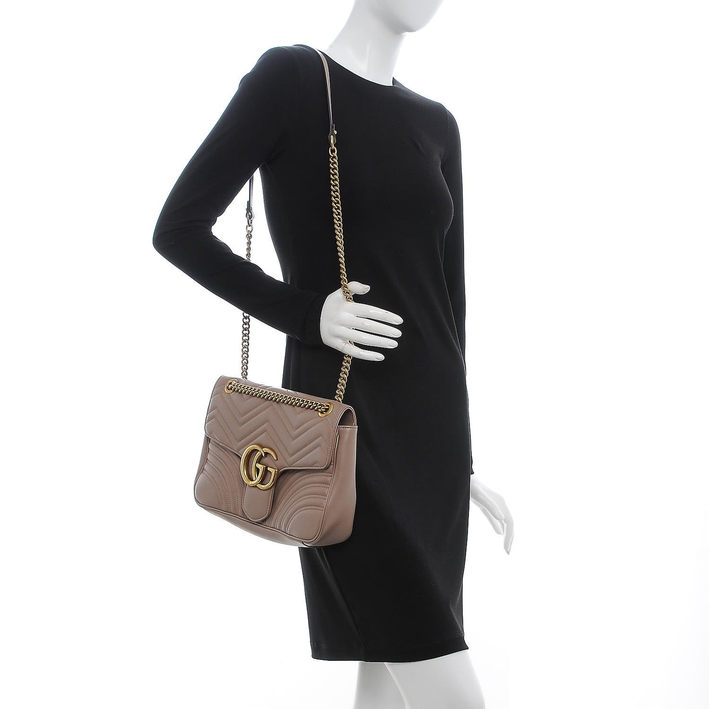Calfskin Matelasse Medium GG Marmont Shoulder Bag Porcelain Rose