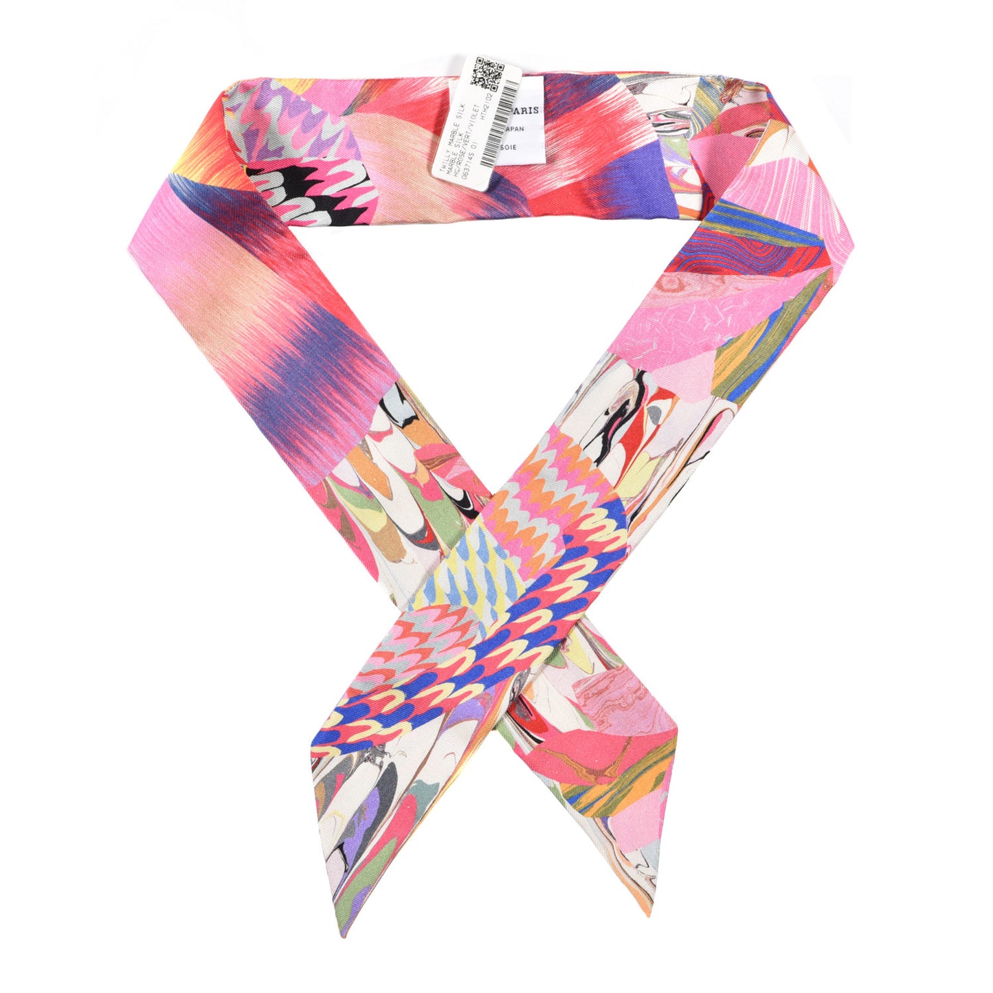 Silk Marble Silk Twilly Rose Vert Violet