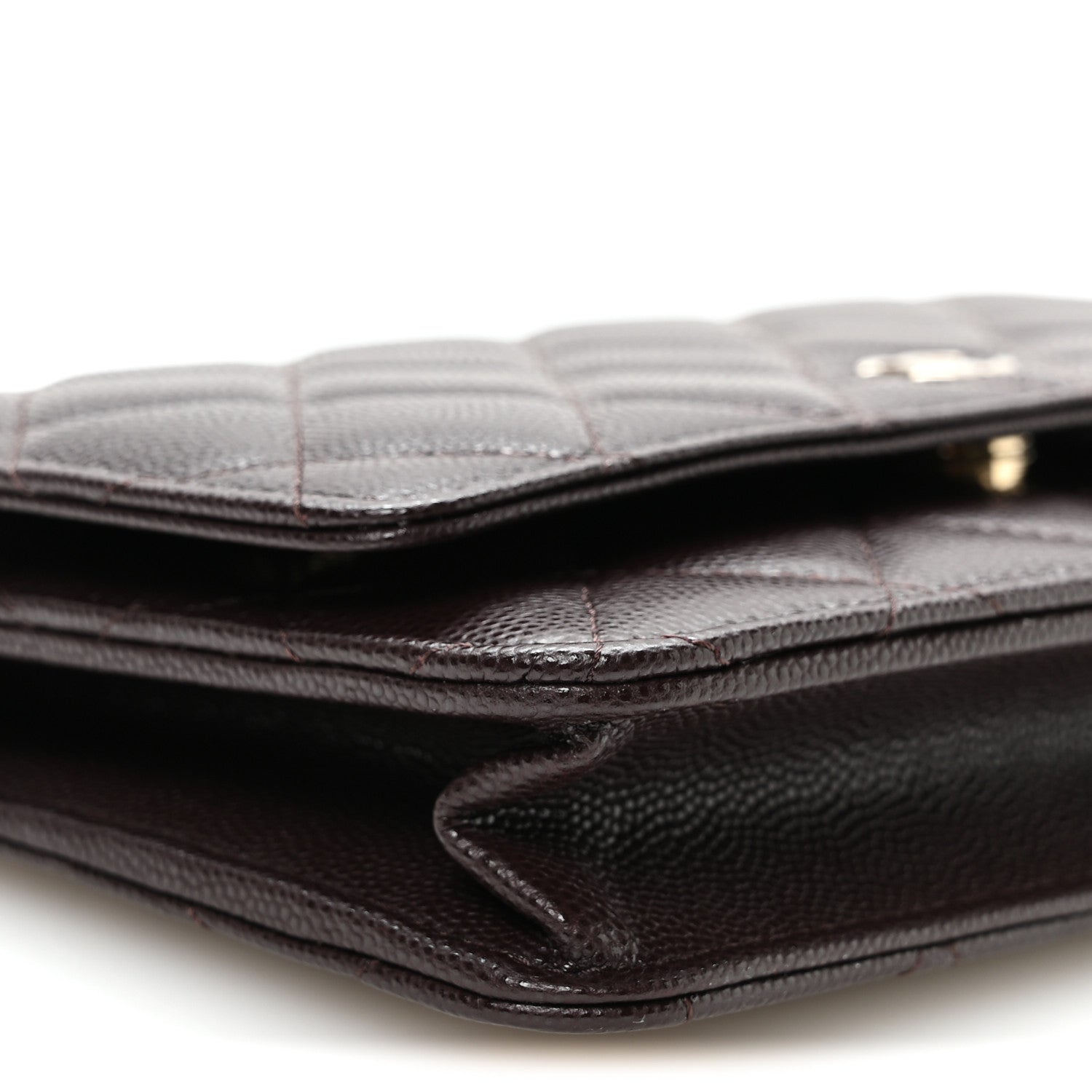 Chanel Caviar Quilted Wallet on Chain WOC Dark Brown 10 of 12