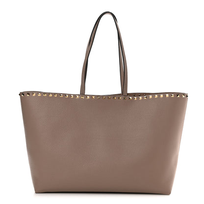 Valentino Garavani Grained Calfskin Rockstud Shoulder Tote Poudre 1 of 7