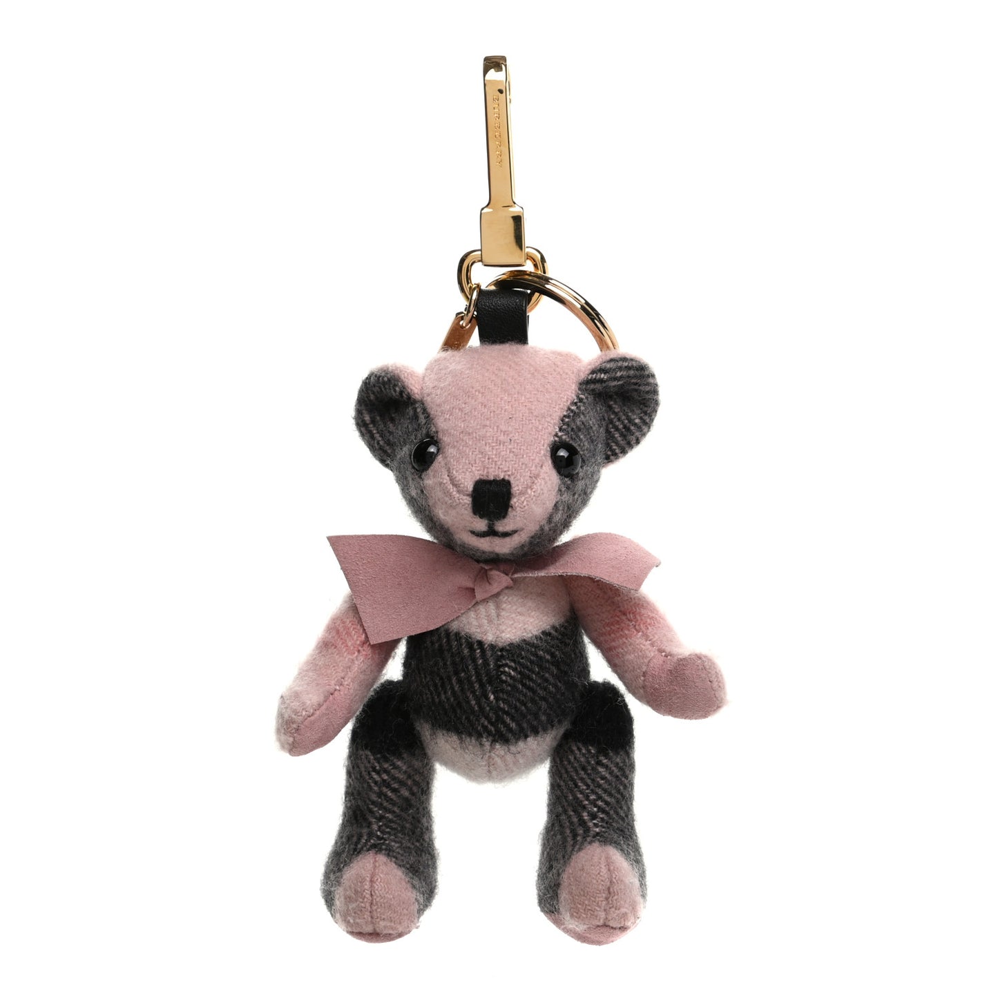 Cashmere House Check Thomas Bear Bag Charm Ash Rose