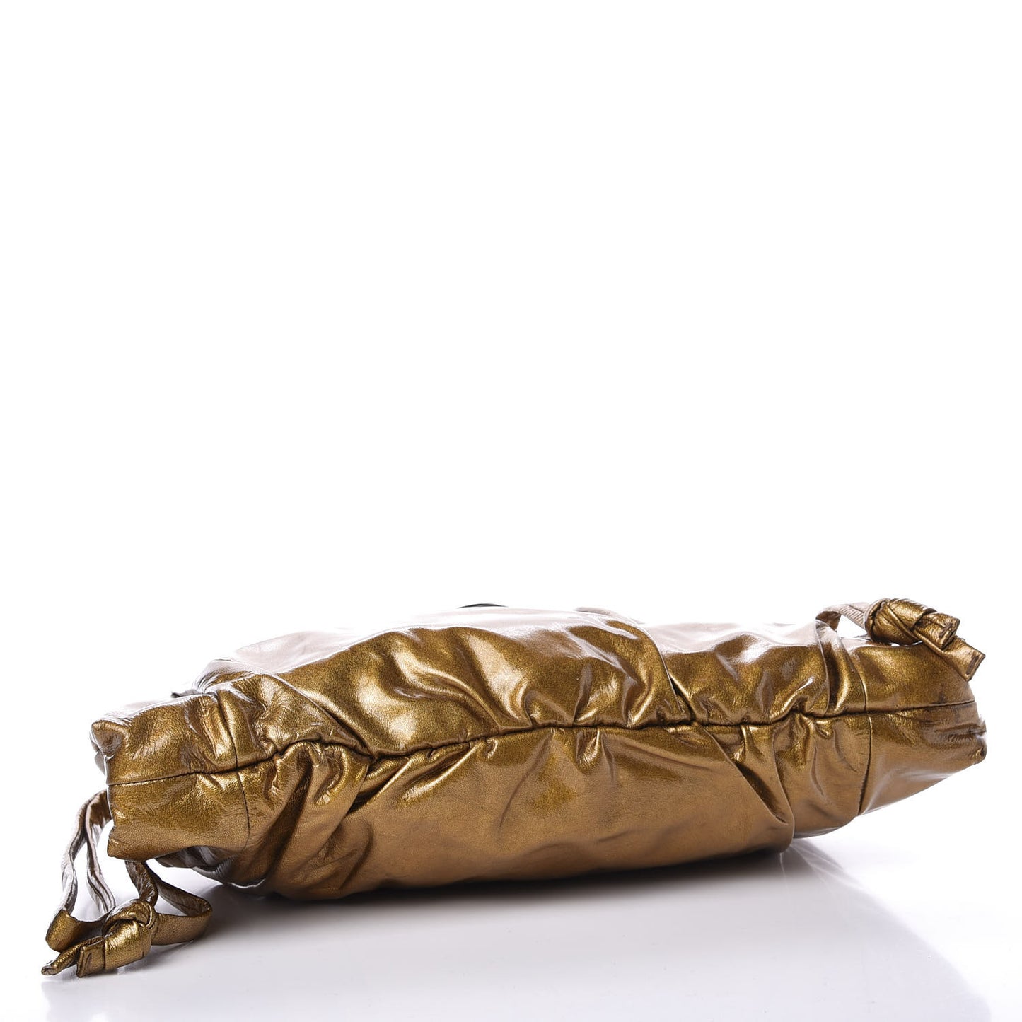 Patent Hysteria Large Clutch Metallic Gold