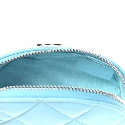 Chanel Lambskin Quilted Arm Coin Purse Neon Blue 7 of 11