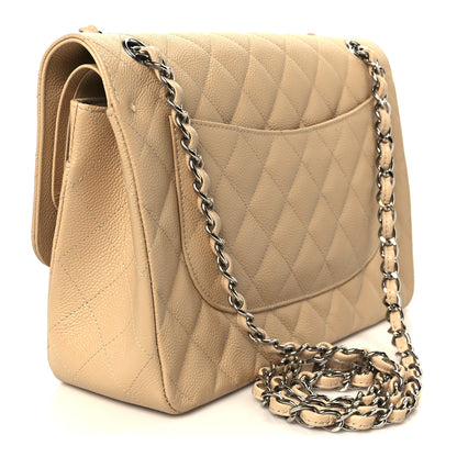 Chanel Caviar Quilted Jumbo Double Flap Beige 3 of 12