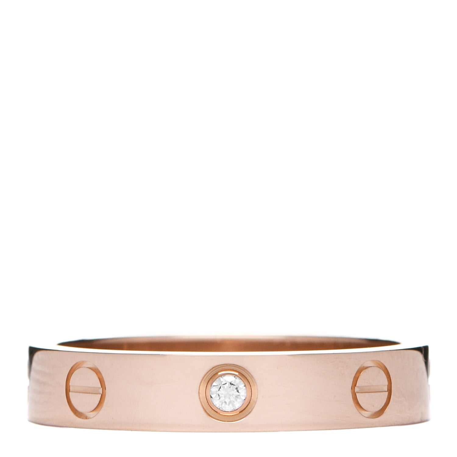 Cartier 18K Pink Gold Diamond 4mm LOVE Wedding Band Ring 55 7.25 3 of 5