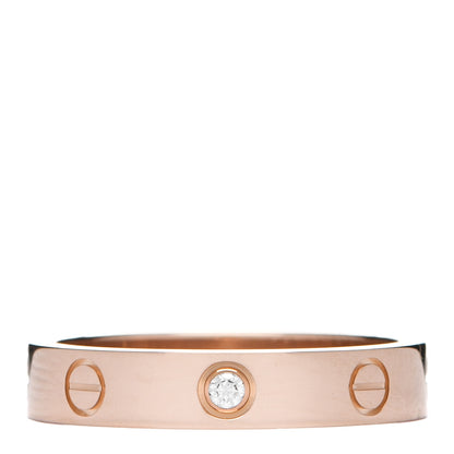 Cartier 18K Pink Gold Diamond 4mm LOVE Wedding Band Ring 55 7.25 3 of 5