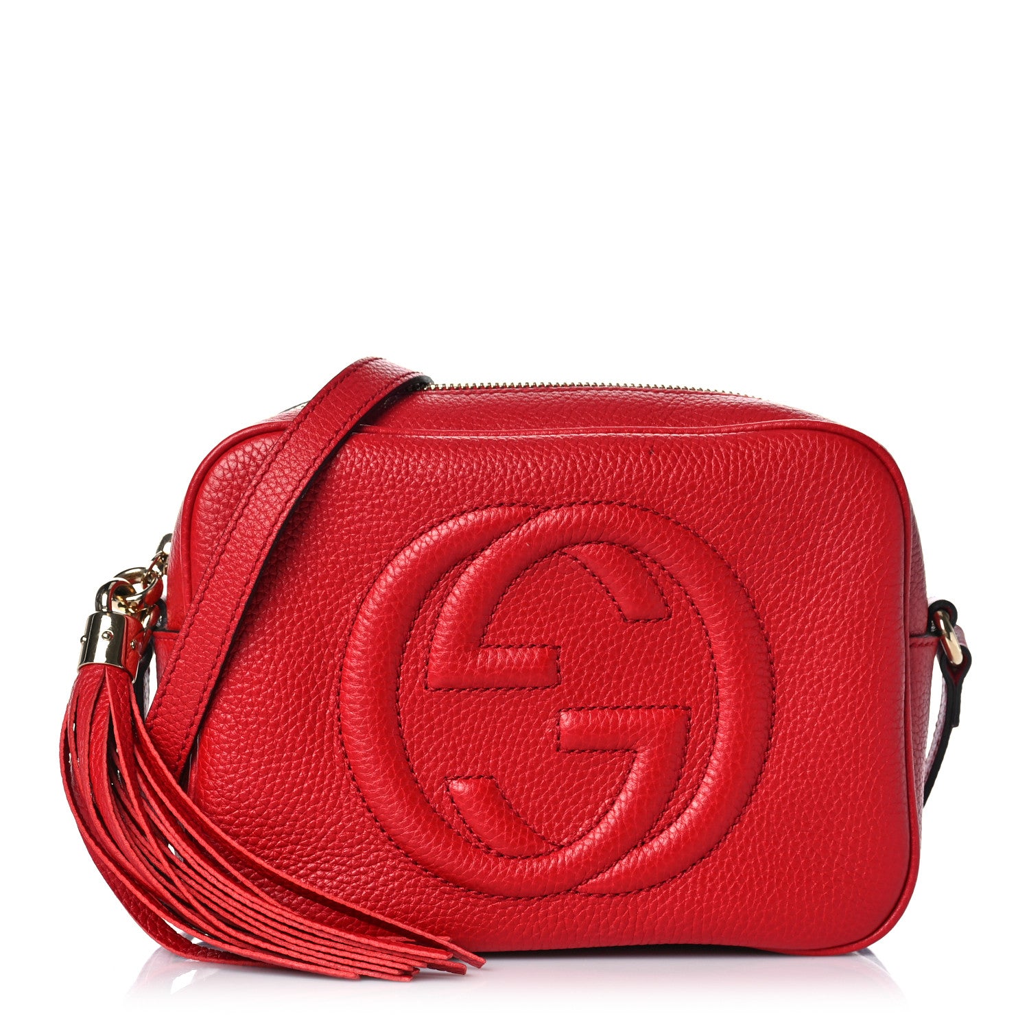 Gucci Pebbled Calfskin Small Soho Disco Bag Tabasco Red 1 of 12