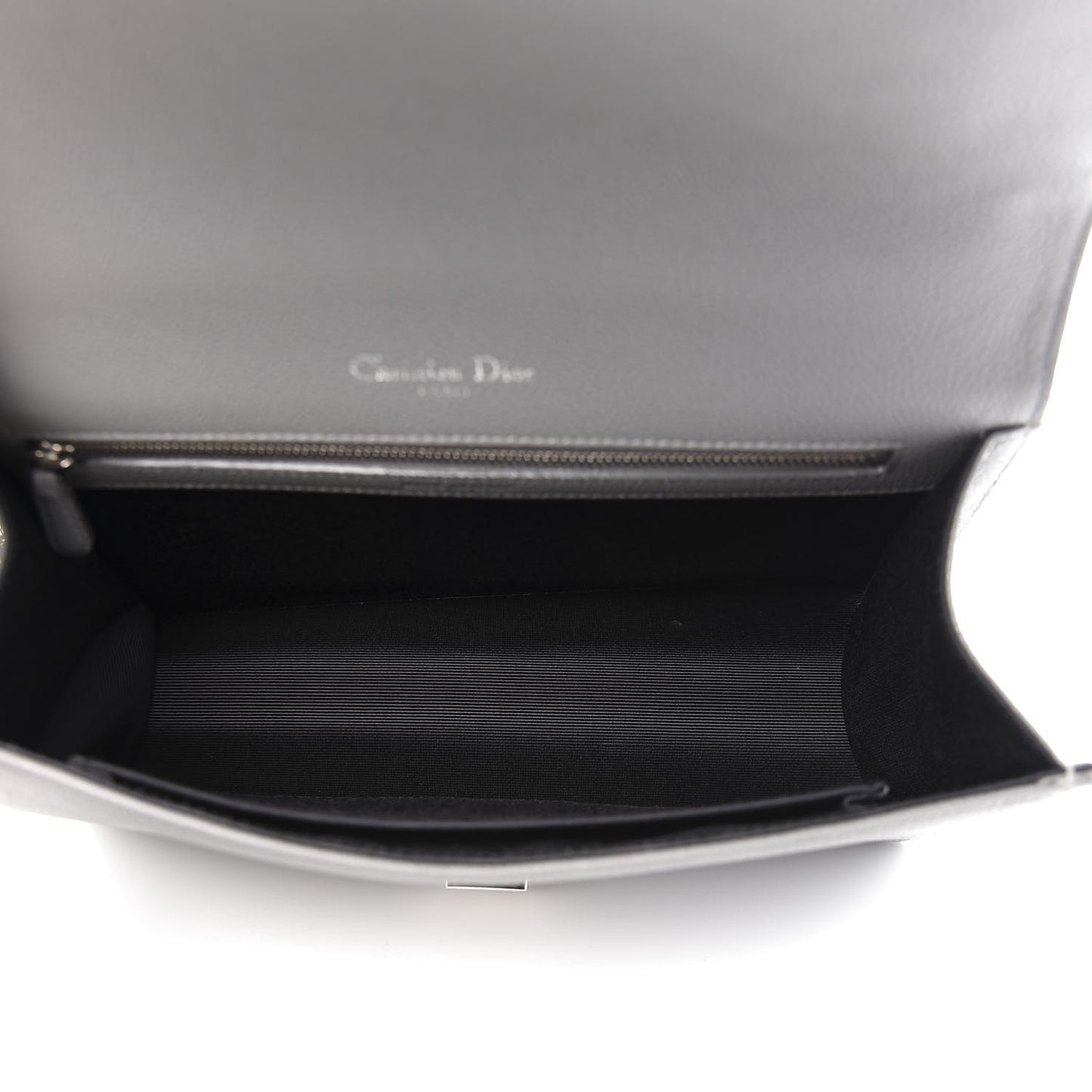 Grained Calfskin Medium Diorama Flap Bag Gris