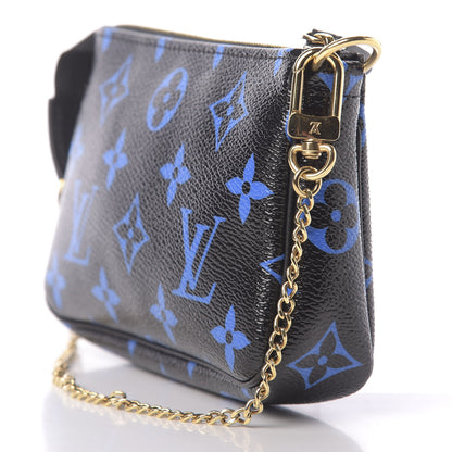 Louis Vuitton Colored Monogram Mini Pochette Accessories Blue Black 7 of 10