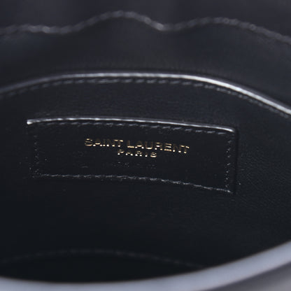Saint Laurent Lambskin Quilted Monogram Baby Victoire Chain Clutch Bag Black 5 of 8