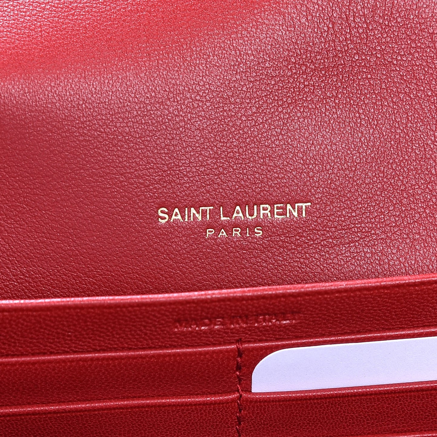 Lambskin Matelasse Monogram Vicky Chain Wallet Rouge Eros