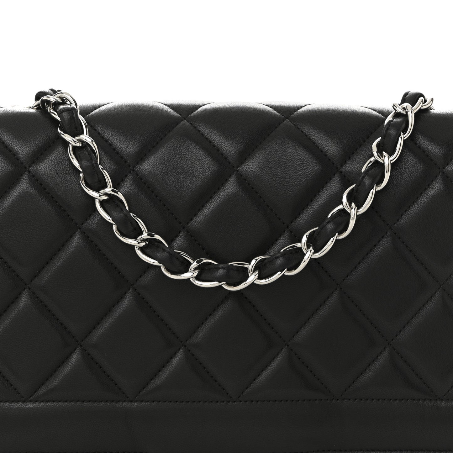 Lambskin Quilted Large Coco Rider Flap Black