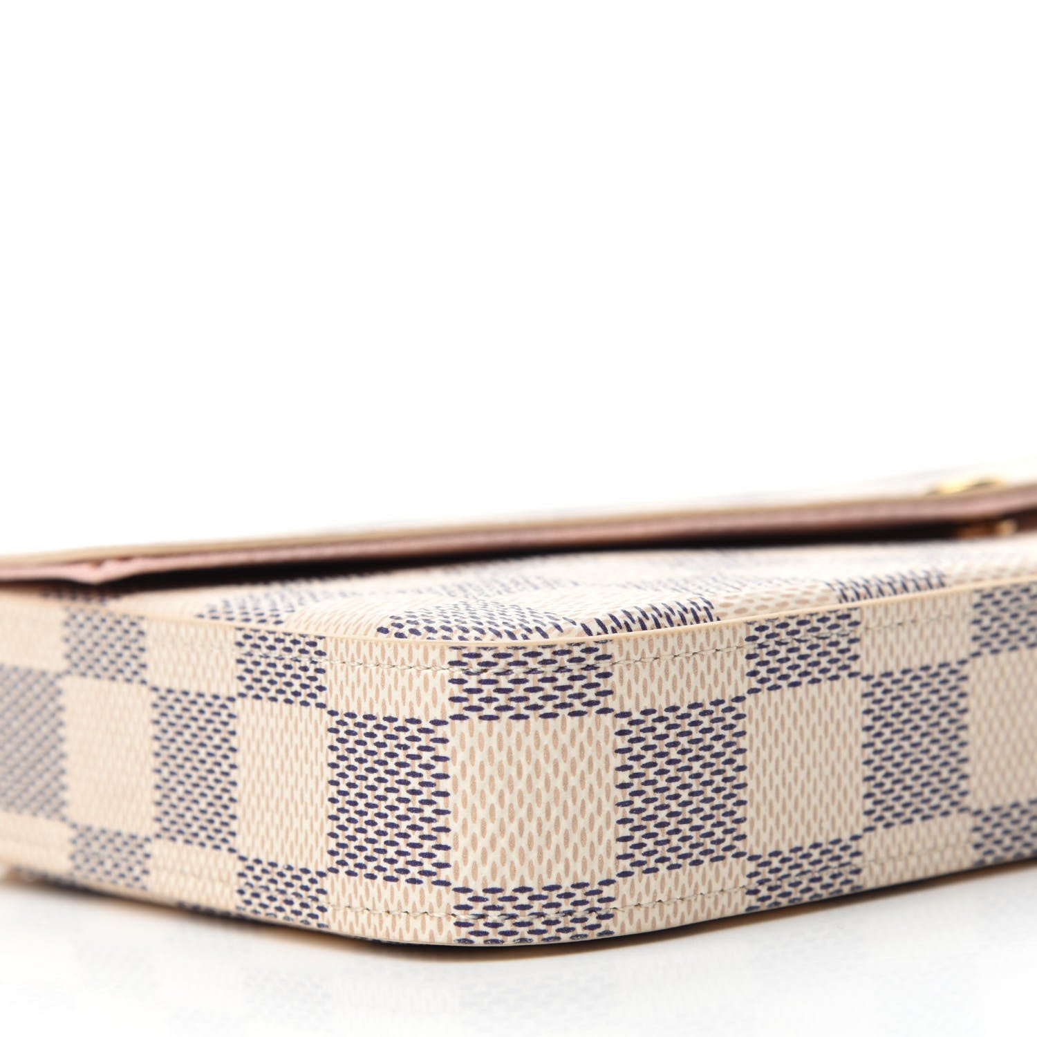 Louis Vuitton Damier Azur Pochette Felicie Chain Wallet Rose Ballerine 6 of 12