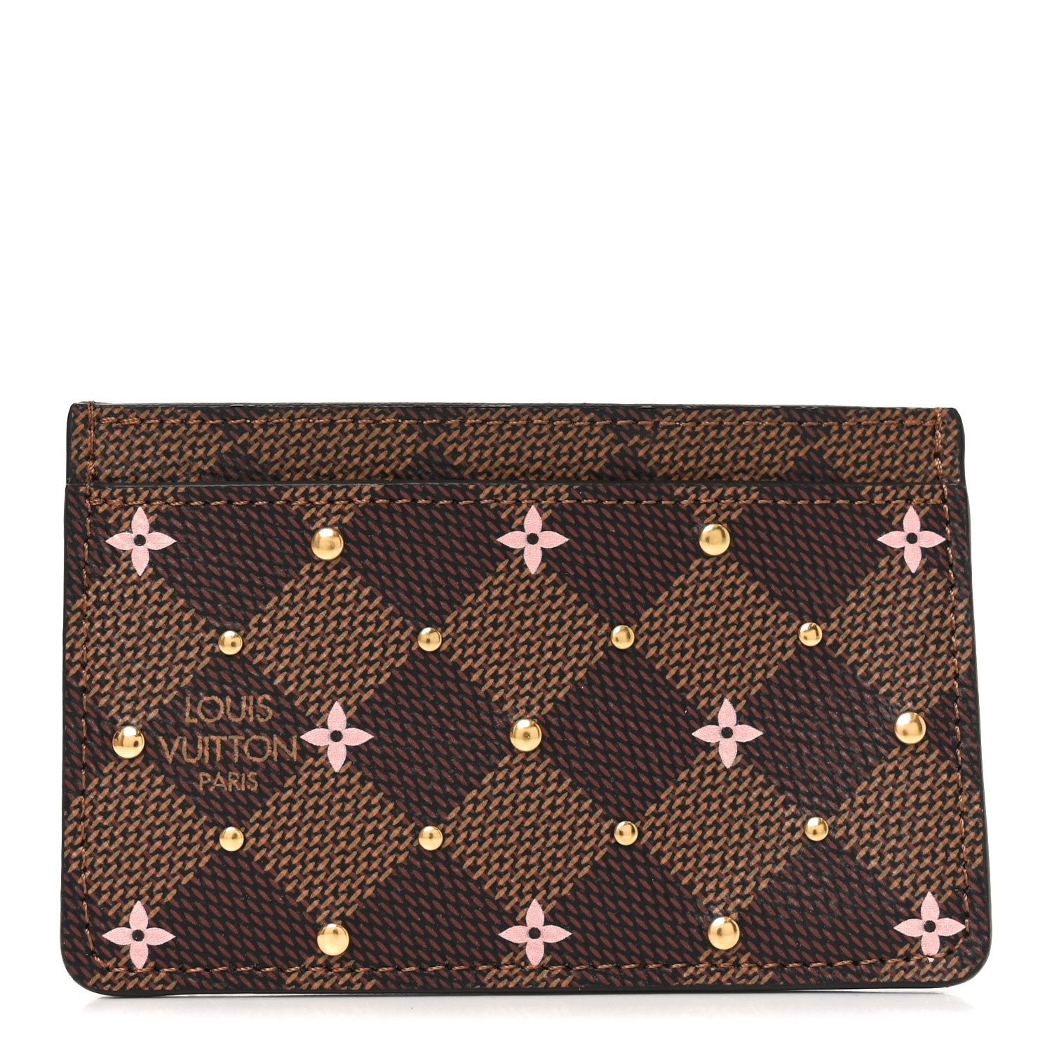 Louis Vuitton Damier Ebene Studded Card Holder 1 of 7