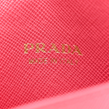 Prada Saffiano Metal Flap Card Holder Peonia 6 of 8