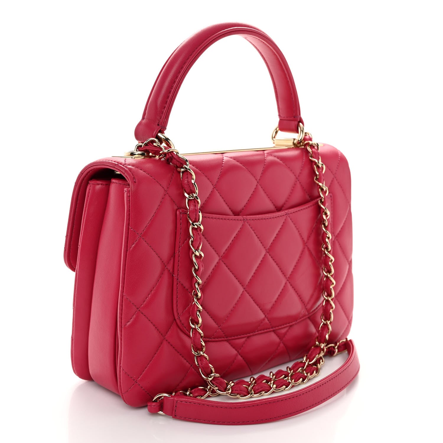 Chanel Lambskin Quilted Small Trendy CC Dual Handle Bag Dark Pink 3 of 11