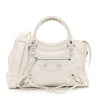 Balenciaga Agneau Classic Silver Hardware Mini City Beige White 3 of 9