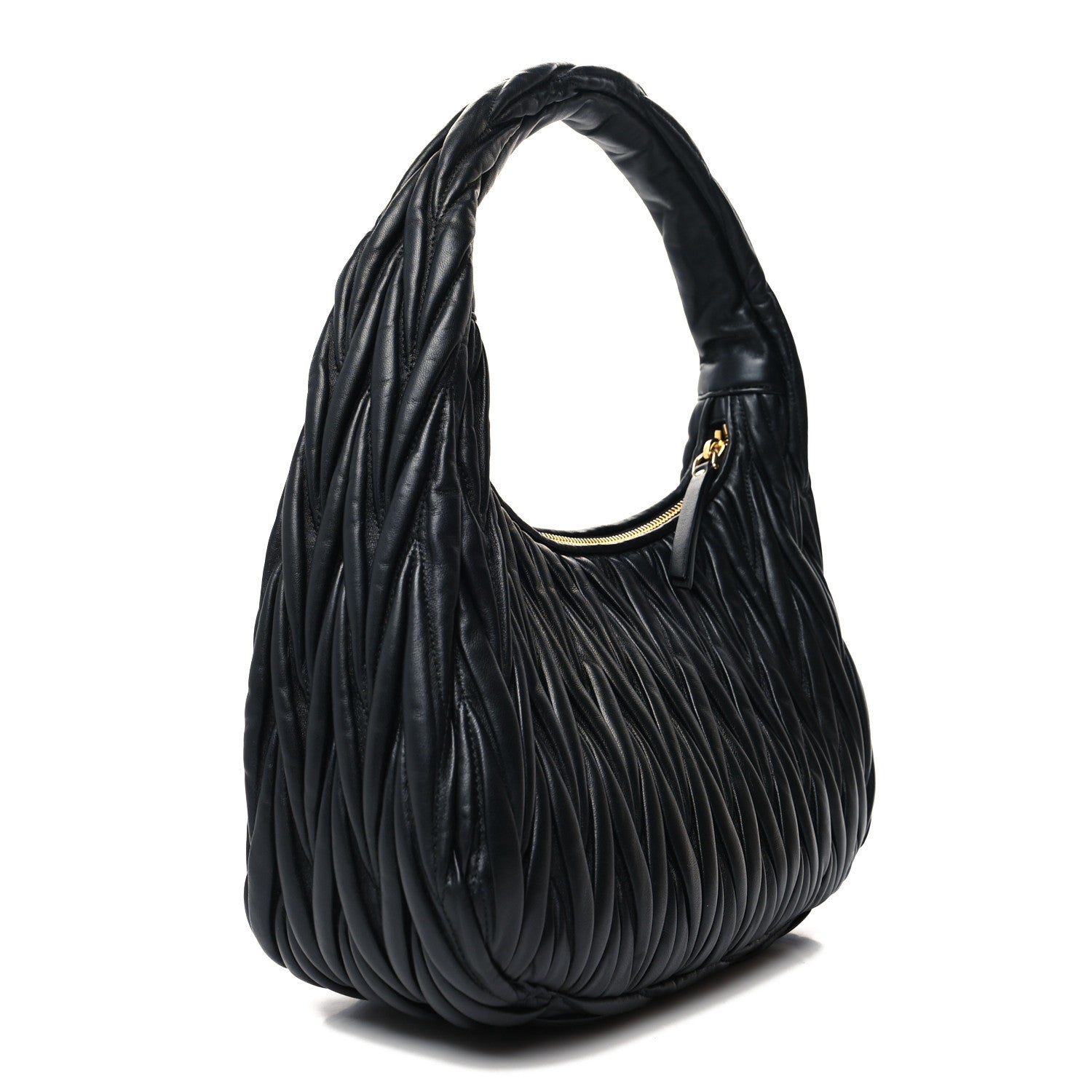 Miu Miu Nappa Matelasse Wander Large Hobo Black 3 of 9