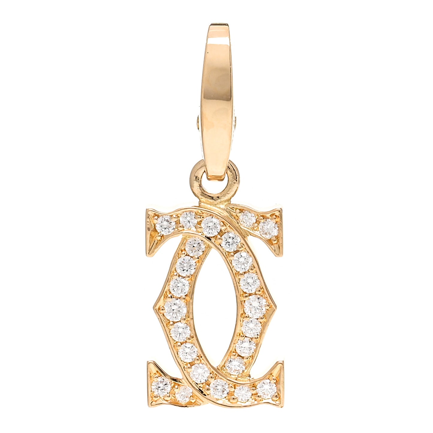 18K Yellow Gold Diamond Logo Charm