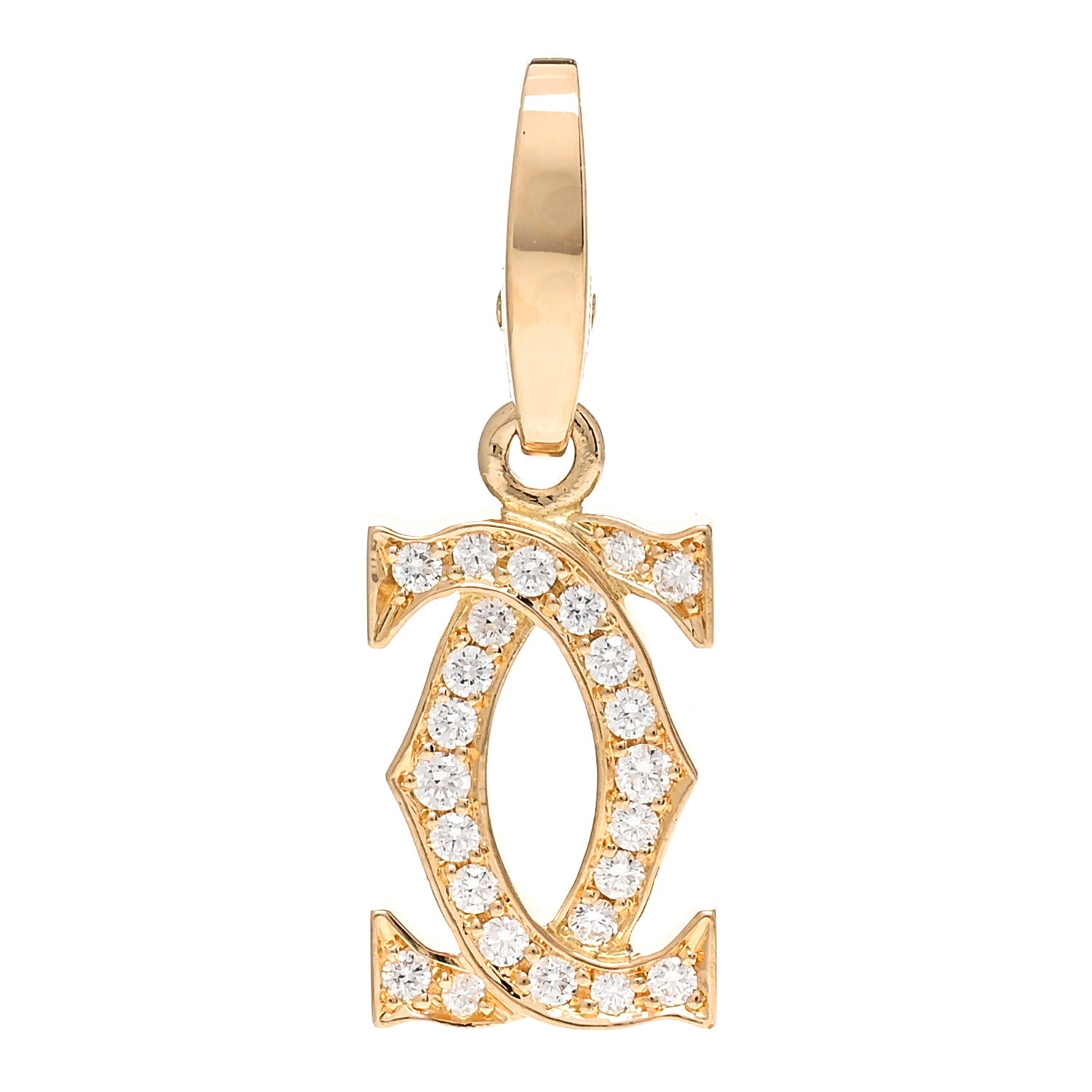 Cartier 18K Yellow Gold Diamond Logo Charm 1 of 3