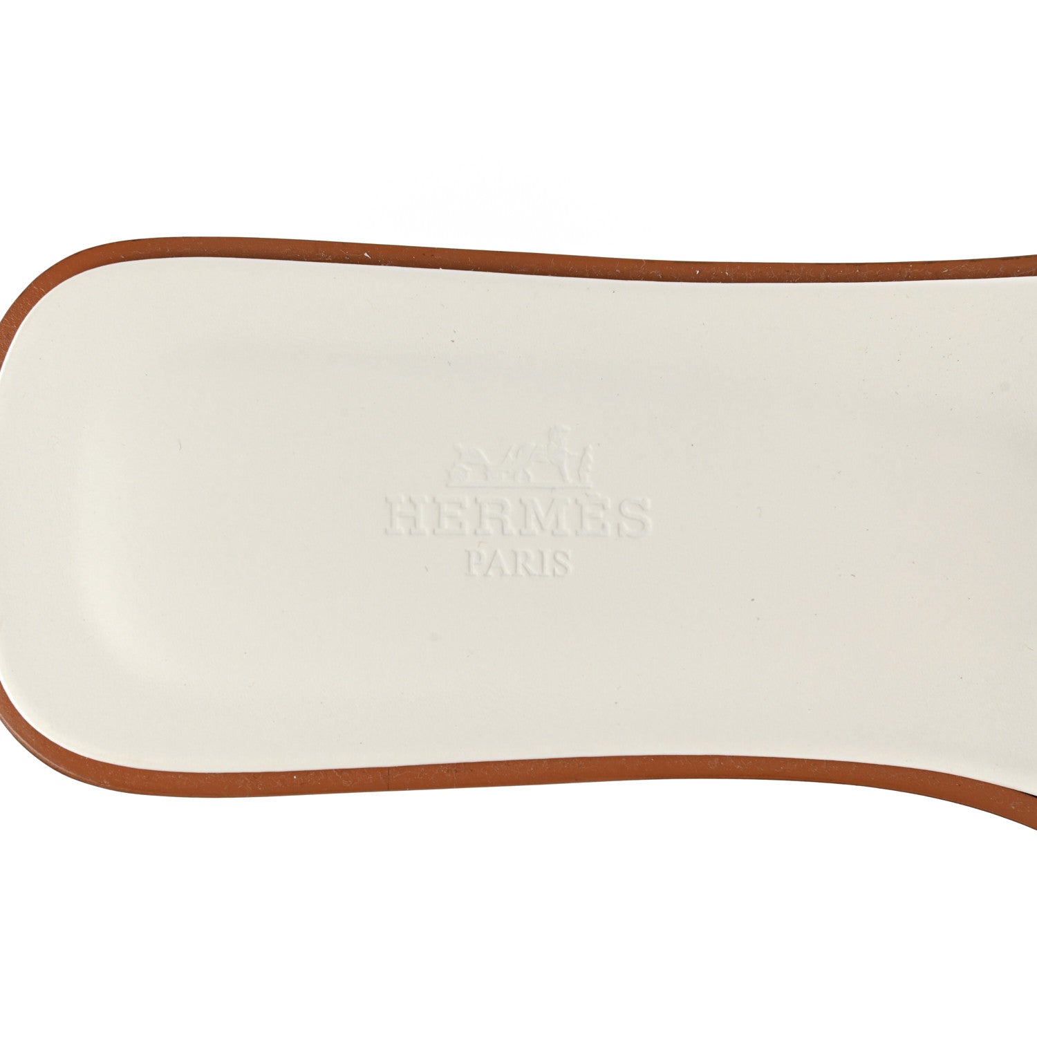 Hermes Box Calfskin Oran Sandals 39.5 White 7 of 9