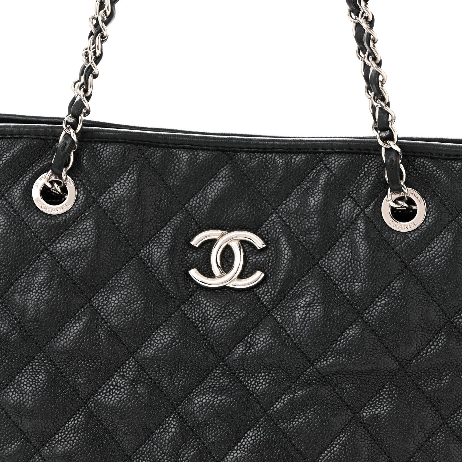 Chanel Caviar Quilted French Riviera Tote Black 7 of 13