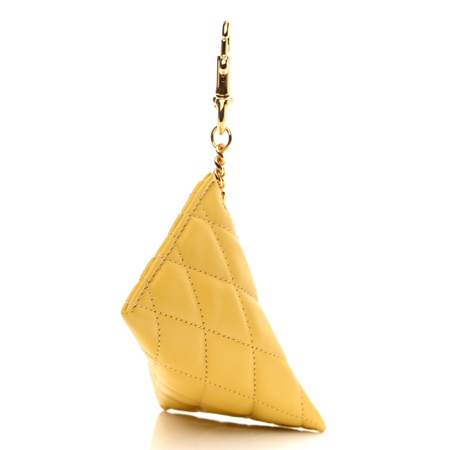 Saint Laurent Quilted Lambskin Berlingo Bag Charm Sunflower 3 of 6