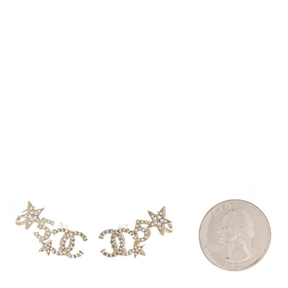 Chanel Crystal Star 5 CC Earrings Gold 2 of 5