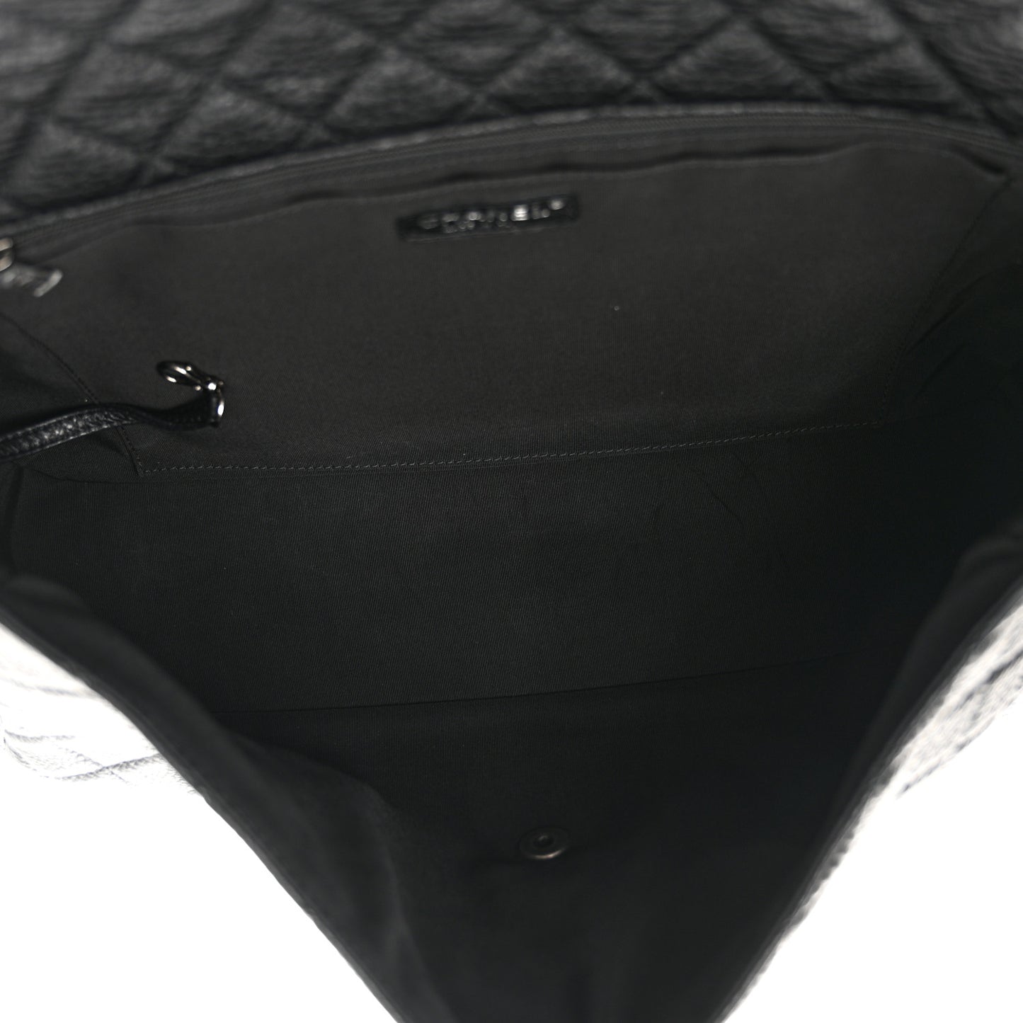 Grained Calfskin Quilted Small XXL Travel Flap Bag Black
