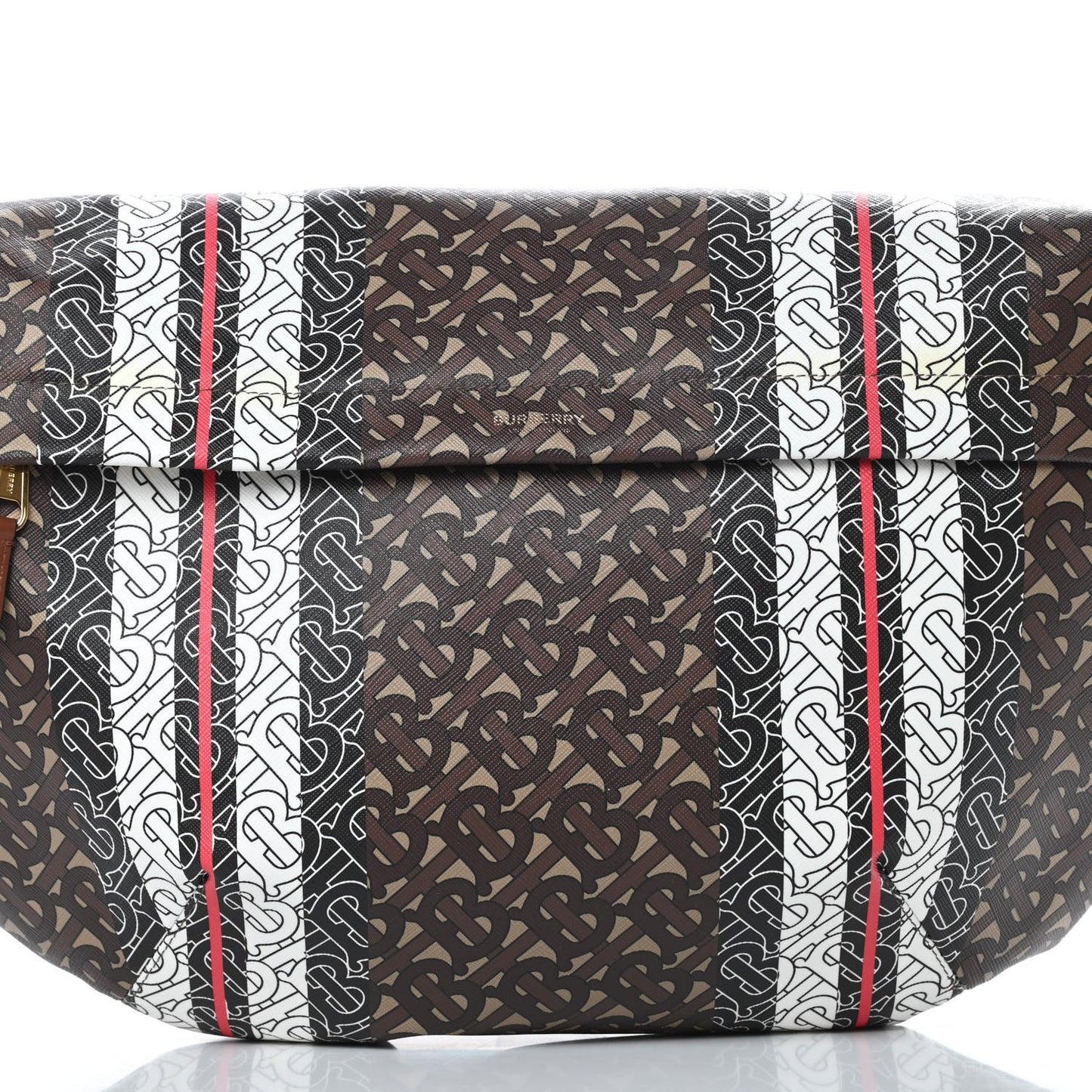 E-Canvas Monogram Stripe XL Sonny Bum Bag Bridle Brown