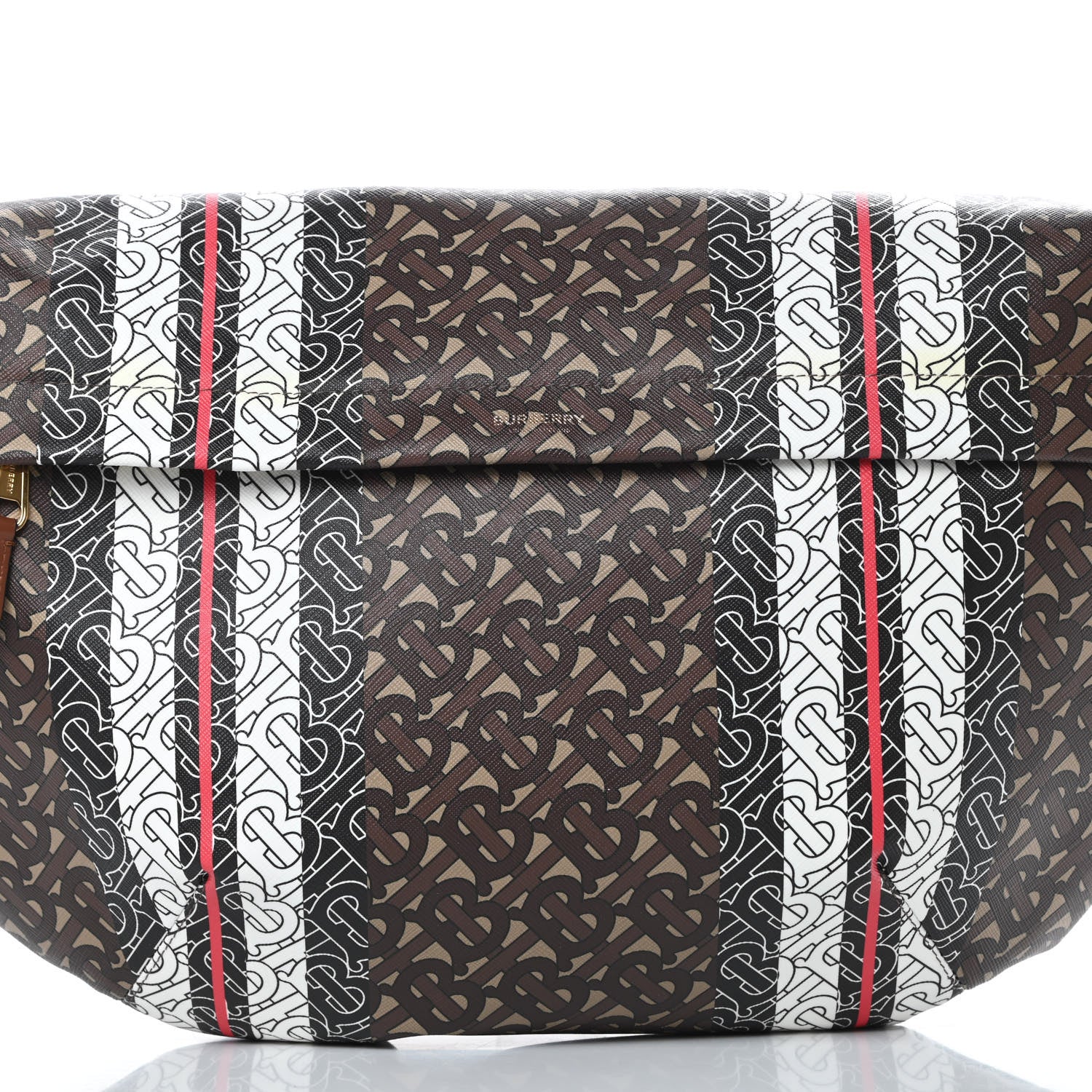 Burberry E-Canvas Monogram Stripe XL Sonny Bum Bag Bridle Brown 8 of 15