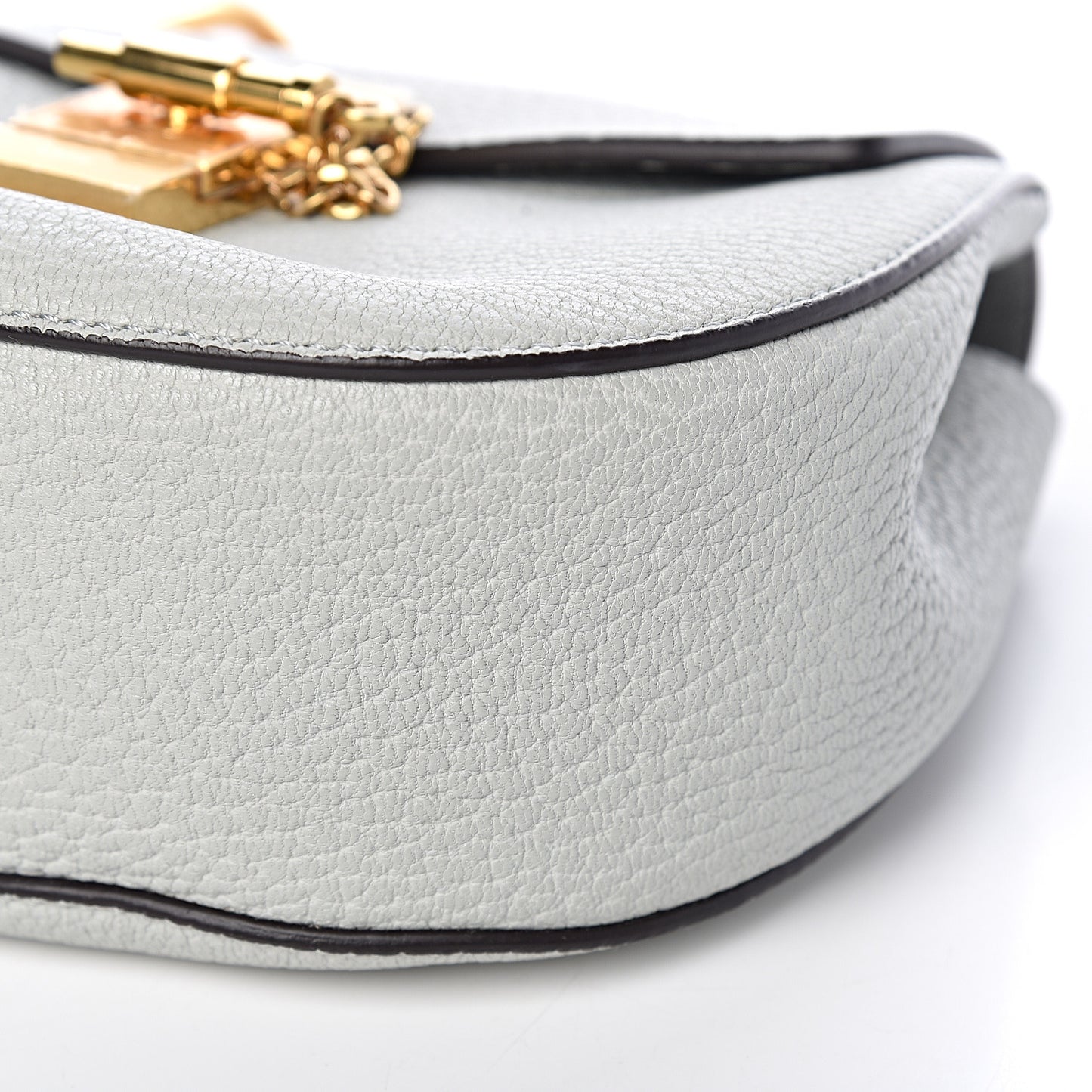 Grained Lambskin Drew Shoulder Bag Airy Grey