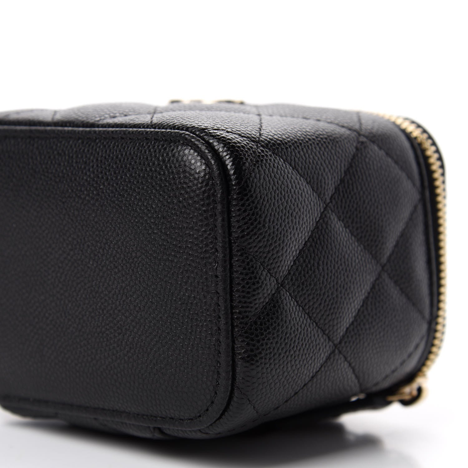 Chanel Caviar Quilted Mini Pearl On Top Vanity Case With Chain Black 7 of 11