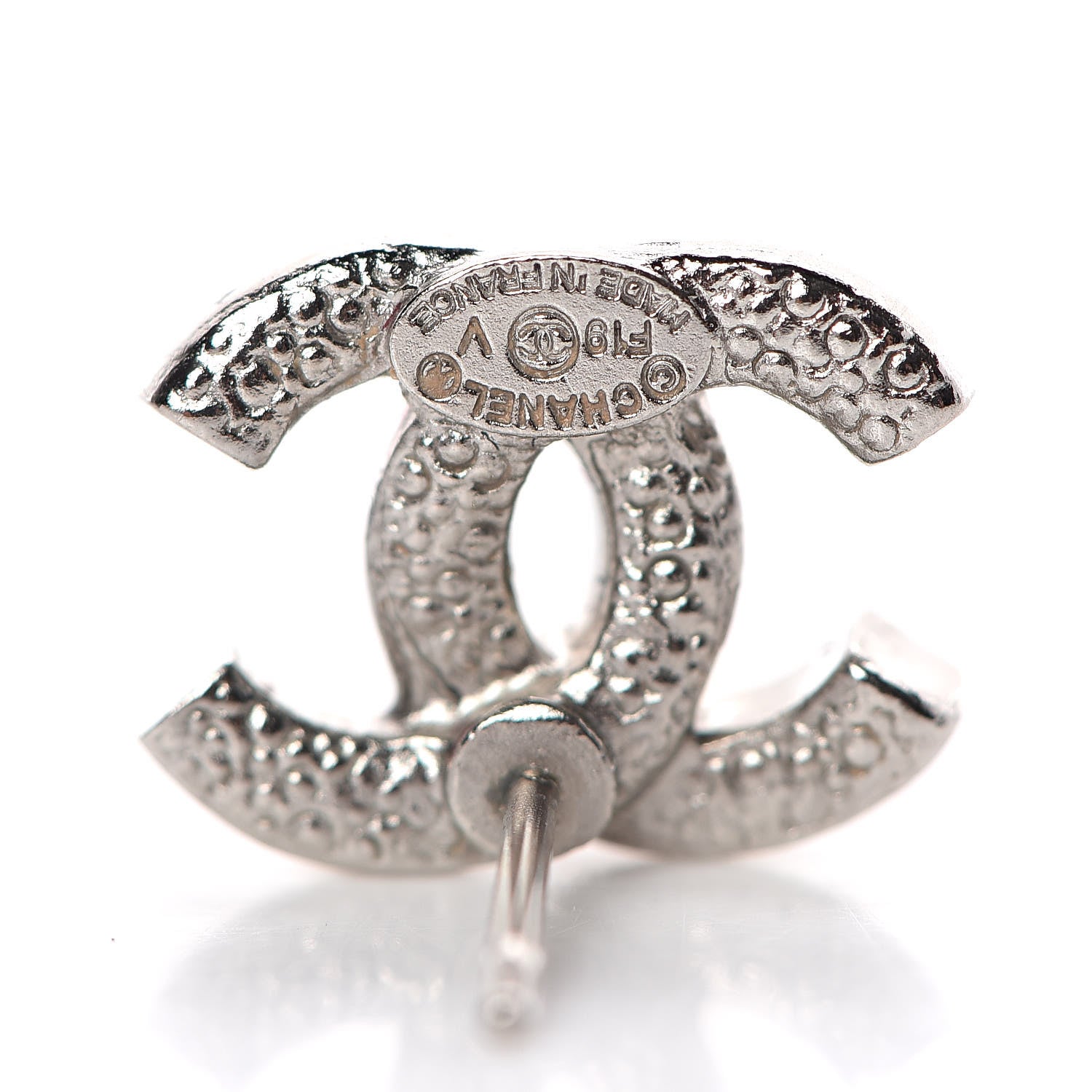 Chanel Crystal Mini Timeless CC Earrings Silver 3 of 4