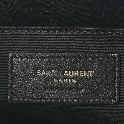 Saint Laurent Patent Calfskin Crocodile Embossed Monogram Lou Camera Bag Black 6 of 10